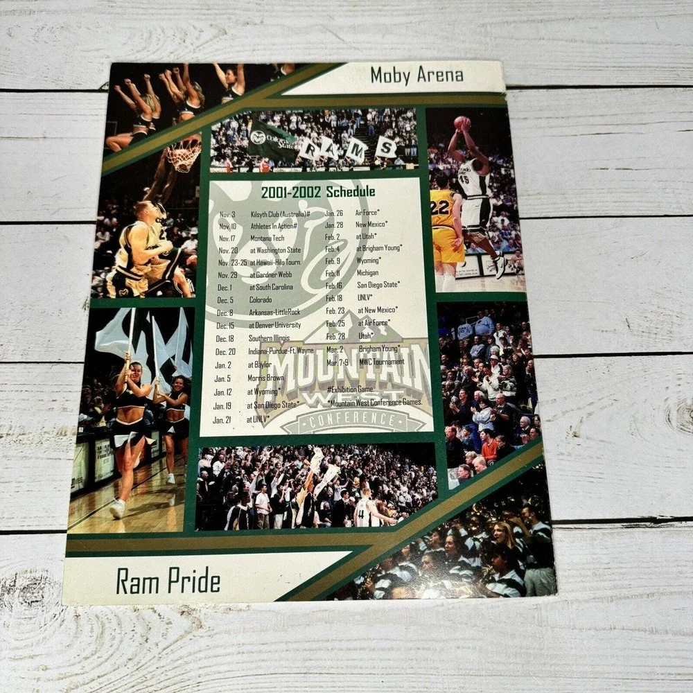 2001–2002 Colorado State Rams Basketball Program Vintage NCAA CSU
